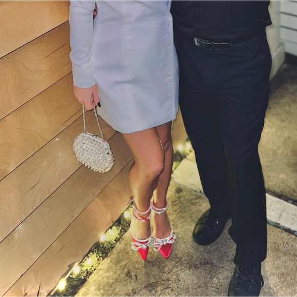 Billini Pink Heels with Rhinestone Bow - Picture 3 of 3